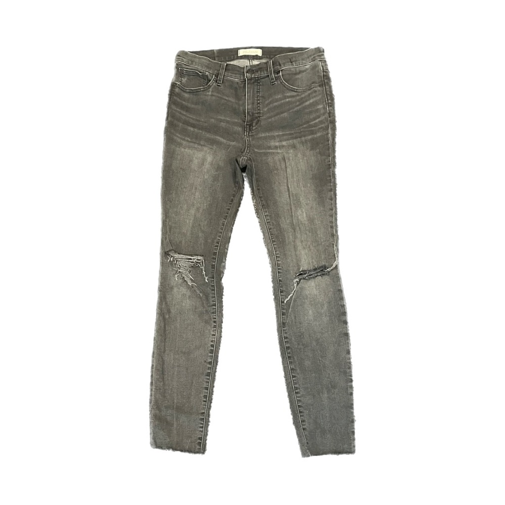 Madewell Distressed Mid Rise Skinny Jeans in Gray 29 Waist